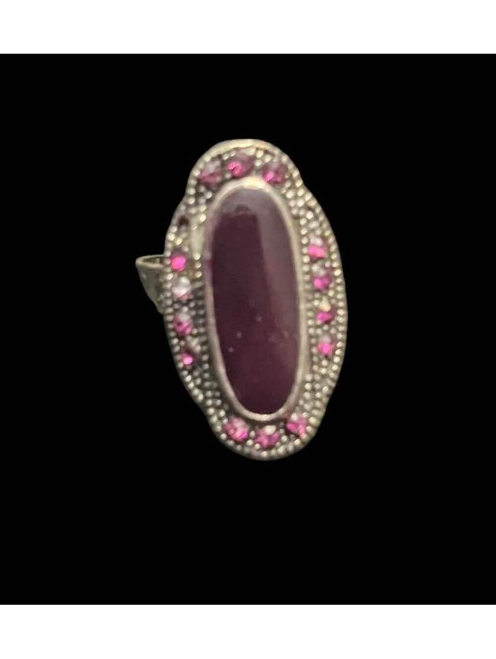 MAYA. Vintage Style Oval Purple and Pink Stone Ring